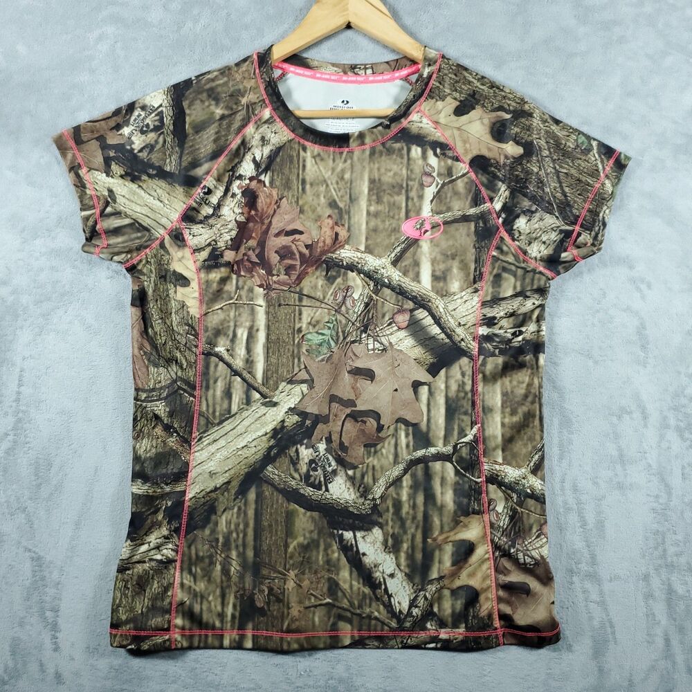 MOSSY OAK BREAK-UP INFINITY Short Sleeve Camo/Pink Shirt-Women's XL Outdoor